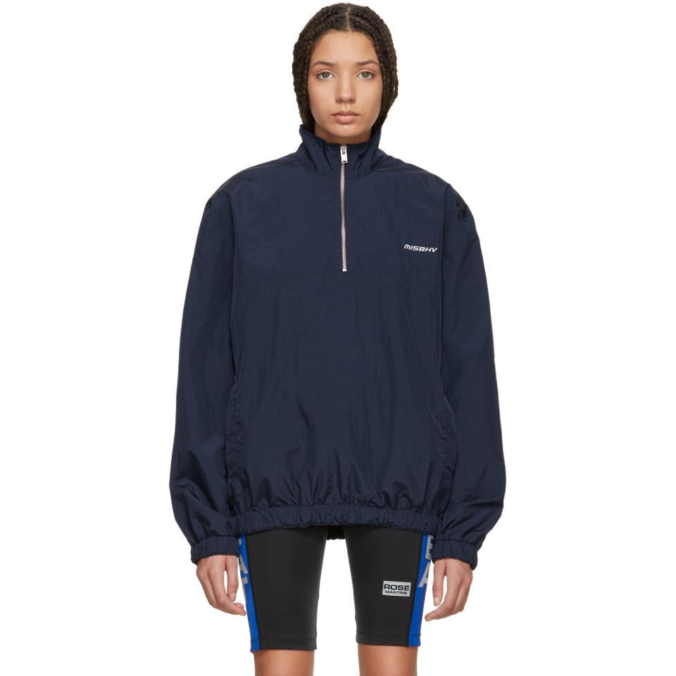 MISBHV Navy Half-Zip Sport Track Jacket