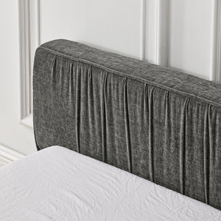 Modern Upholstered Bed Frame with Chenille Fabric
