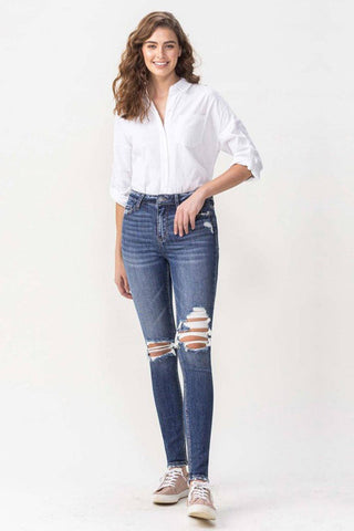 High Rise Distressed Skinny Jeans