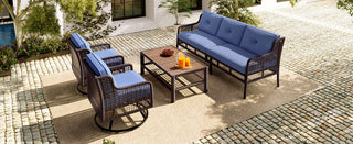 4 Pieces Patio Set w/ Swivel Chairs