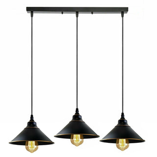 3-Head Rectangle Ceiling Pendant with Metal Shades