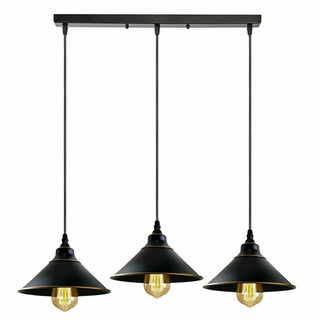 3-Head Rectangle Ceiling Pendant with Metal Shades