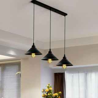 3-Head Rectangle Ceiling Pendant with Metal Shades