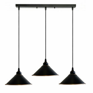 3-Head Rectangle Ceiling Pendant with Metal Shades