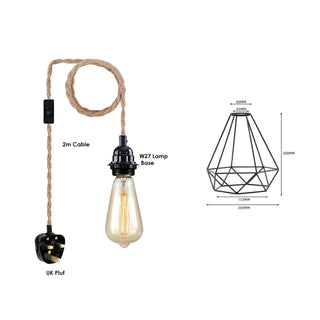Diamond Cage Pendant Light Fixture