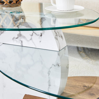 Marble & Wood Double Layer Coffee Table