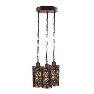 3-Head Barrel Cage Pendant Ceiling Light