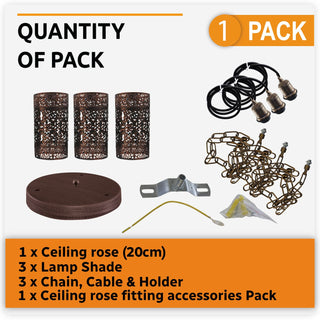 3-Head Barrel Cage Pendant Ceiling Light