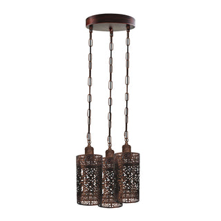 3-Head Barrel Cage Pendant Ceiling Light