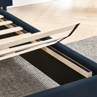 Sooke Velvet Upholstered Platform Bed with Integrated Nightstands