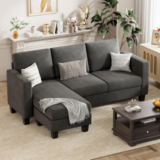 Sectional Sofa with Removable Cushions and Ottoman