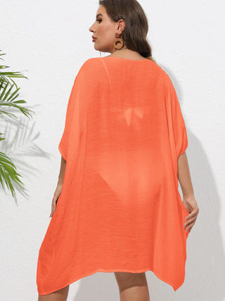 Chastity Crochet Trim V-Neck Beach Cover Up Dress