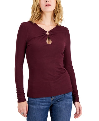 Vienne Ribbed Ring Keyhole Top