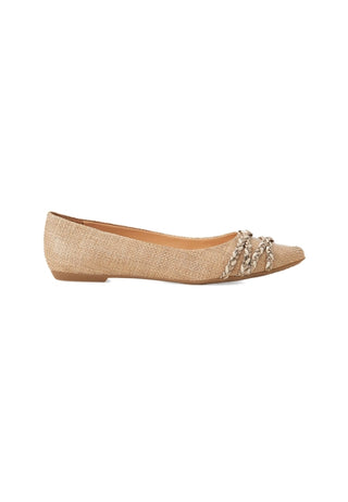 Raffia Chained Ballerina Flats