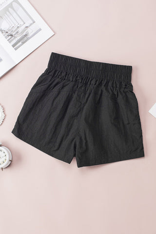 Elastic High Waist Side Pocket Short