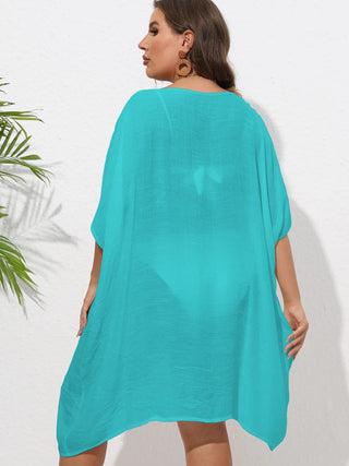 Chastity Crochet Trim V-Neck Beach Cover Up Dress