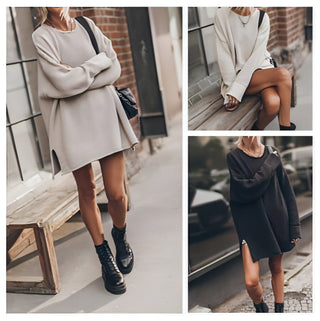 Aveline Twist-Knit Sweater Dress