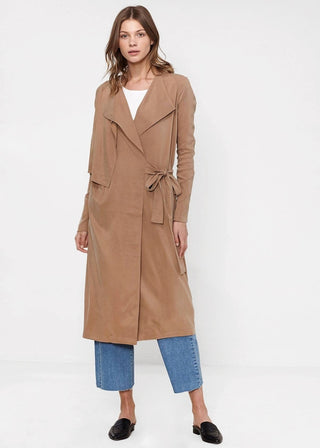 Aurelia Draped Wrap Trench Coat
