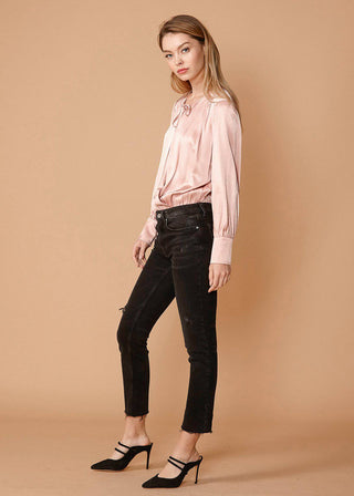 Andrea Tie Neck Long Sleeve Bodysuit
