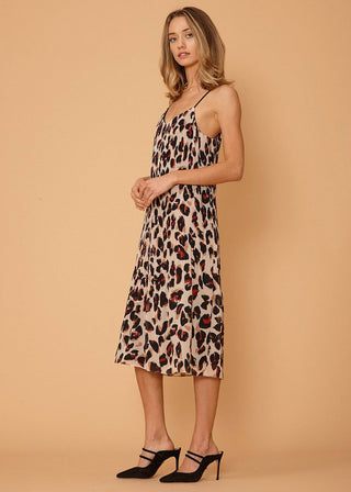 Los Olivos Leopard Pleated Dress