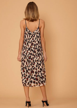 Los Olivos Leopard Pleated Dress