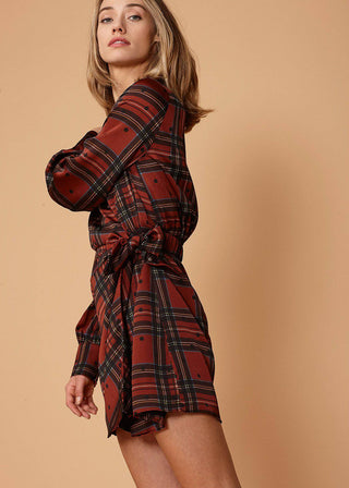 Marinwood Plaid Polka-Dot Dress