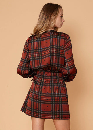 Marinwood Plaid Polka-Dot Dress