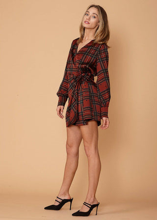Marinwood Plaid Polka-Dot Dress
