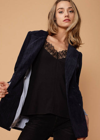 Arden Corduroy Double-Breasted Coat