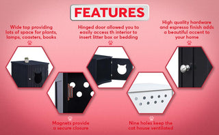 Decorative Cat House & Litter Box Enclosure