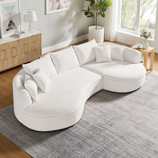 Curved Bouclé Sofa