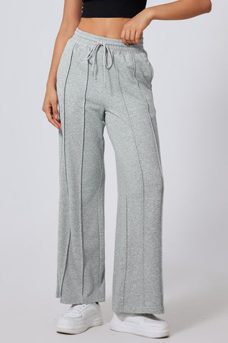 High Waist Drawstring Wide Leg Sweatpants