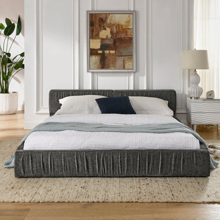 Modern Upholstered Bed Frame with Chenille Fabric