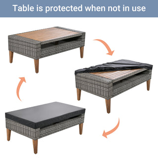 6-Pieces All Weather Outdoor Wicker Sofa Set