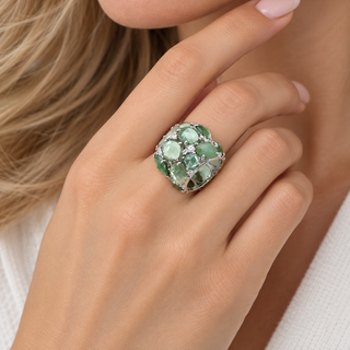Reyana Sterling Silver Emerald Ring