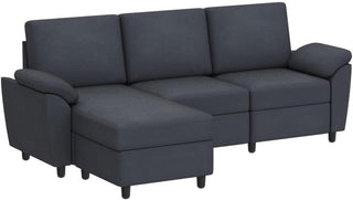 Linen Sectional Sofa with Pillows