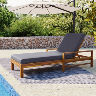 Acacia Wood Outdoor Lounge Chair