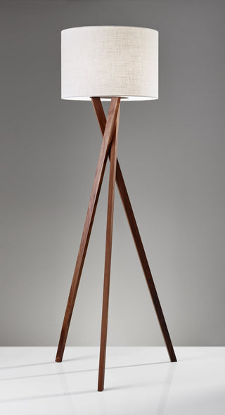 63" Solid Wood Tripod Floor Lamp