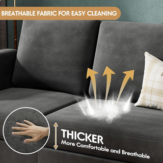 Sectional Sofa with Removable Cushions and Ottoman