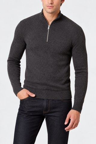 Langley Ribbed Quarter-Zip Sweater