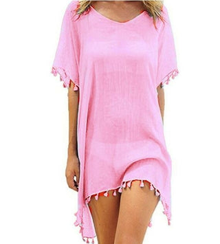 Chiffon & Tassel Cover Up