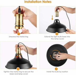 3-Pack Kitchen Island Pendant Lights with Metal Shades