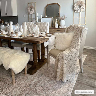 Low-Pile Neutral Area Rug