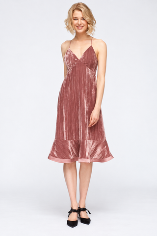 Corte Madera Crushed Velvet Midi Dress