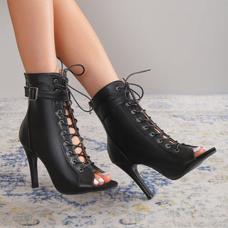 High Heel Lace-Up Pumps