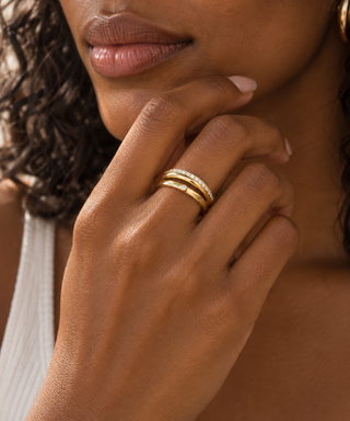 Katie Gold Ring with Top Grade Crystal