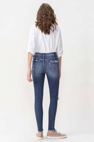 High Rise Distressed Skinny Jeans
