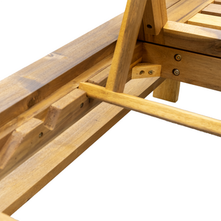 Acacia Wood Outdoor Lounge Chair