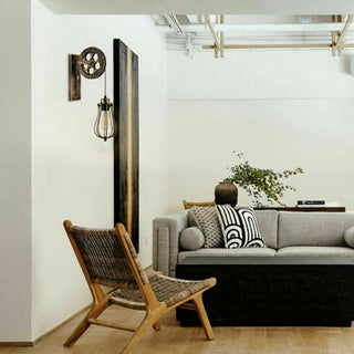 Retro Industrial Pulley Wheel Cage Wall Light E27~1212