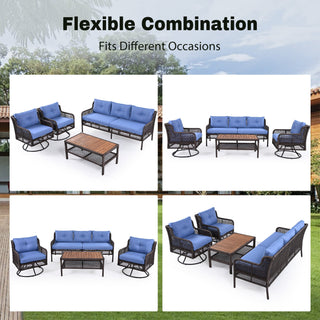 4 Pieces Patio Set w/ Swivel Chairs